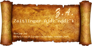 Zeitlinger Ajándék névjegykártya